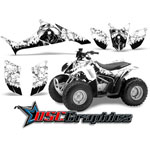 Honda TRX90 ATV White Reaper Sticker Kit