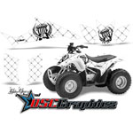 ATV White Reloaded Graphic Kit Fits Honda TRX90