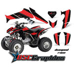 Honda TRX 250 EX 2005-2011 ATV Red and Black Diamond Race Graphic Kit