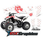 Honda TRX 250 EX ATV Red and White Reloaded Graphic Kit Fits 2005-2011