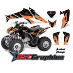 Honda TRX 250 EX ATV Orange Tribal Flames Graphic Kit Fits 2005-2011