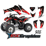 Honda TRX 250 EX ATV Red Tribal Flames Vinyl Graphic Kit Fits 2002-2004