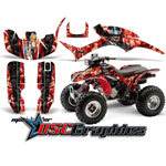 Honda TRX300EX 1993-2006 ATV Red Mad Hatter Graphic Kit