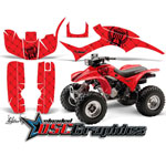 1993-2006 Honda TRX300EX ATV Red Reloaded Graphic Kit