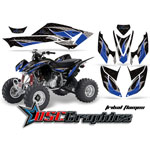 Honda TRX400EX 2008-2011ATV Blue Tribal Flames Sticker Kit