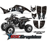 Honda TRX400EX ATV Black Checkered Skulls Vinyl Kit Fits 1999-2007