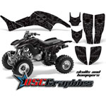 1999-2007 Honda TRX400EX ATV Black Skulls And Hammers Vinyl Kit