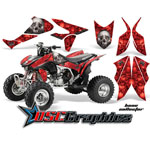 Honda TRX450R ATV Red Bone Collector Vinyl Sticker Kit Fits 2004-2011