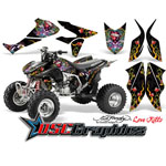 Honda TRX450R ATV Black Love Kills Vinyl Sticker Kit Fits 2004-2011