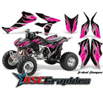 Honda TRX450R ATV Pink and Black Tribal Flames Vinyl Sticker Kit Fits 2004-2011