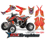 Honda TRX450R 2004-2011 ATV Red Love Kills Vinyl Sticker Kit