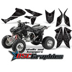 2004-2011 Honda TRX450R ATV Silver Skulls And Hammers Vinyl Sticker Kit