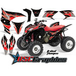 Honda TRX 700XX ATV Red Tribal Flames Graphic Kit