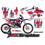 2002-2011 Yamaha Banshee YZ Motocross Red Union Jack 2 Stroke Sticker Kit