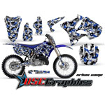 Yamaha Banshee YZ Motocross Blue Urban Camo 2 Stroke Sticker Kit Fits 2002-2011