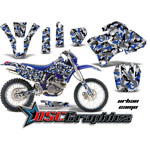 Yamaha Banshee WR Motocross Blue Urban Camo Vinyl Graphic Kit Fits 1998-2002