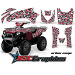 Kawasaki Brute Force 650I 4x4 2006-2011 ATV Red Urban Camo Graphic Sticker Kit