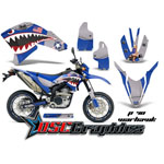 2007-2008 Yamaha Banshee WRR Motocross Blue Warhawk Sticker kit