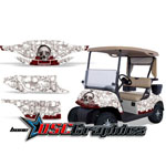 EZ GO GOLF Cart White Bone Collector Graphic Kit Fits 1996-2010 - DSC-DSC-456465465-PK