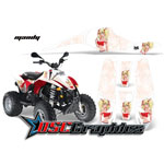 Polaris Quad White Mandy Vinyl Graphics Fit Scrambler 200 2002-2007