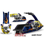 Yamaha Superjet Jet Ski Graphic Wrap Kit Round Nose Motor Head Blue - DSC-696465469-MH