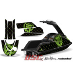 Reloaded Blue and Green Graphic Wrap Kit Round Nose Stand Up Jet Ski Superjet Yamaha - DSC-696465469-RELODG