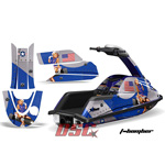 Vinyl Decal Wrap Kit Round Nose Stand Up Jet Ski Superjet Yamaha T Bomber Blue and Grey - DSC-696465469-TB