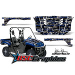 2003-2006 Yamaha Banshee Rhino 450 Side X Side Blue Silver Haze Graphic Sticker Kit