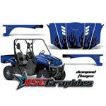 2003-2006 Yamaha Banshee Rhino 450 Side X Side Blue Diamond Flames Graphic Sticker Kit