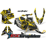 Snow Mobile Yellow NorthStar Vinyl Graphics Fit Ski Doo Rev XP