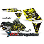 Ski Doo Rev Snow Mobile Yellow NorthStar Vinyl Wraps