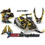 Snow Mobile Yellow Madhatter Vinyl Wraps Fit Ski Doo Rev XP