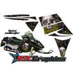 Ski Doo Rev Snow Mobile Yellow Bone Collector Vinyl Wraps