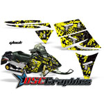 Snow Mobile Yellow Glock Vinyl Wraps Fit Ski Doo Rev