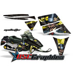 Ski Doo Rev Snow Mobile Yellow Madhatter Vinyl Wraps