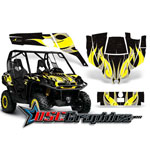 CanAm BPR Commander 1000 2011 Side X Side Yellow Tribal Flames Vinyl Graphics Kit