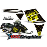 Ski Doo Rev Snow Mobile Yellow Reloaded Vinyl Wraps