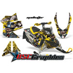 Ski Doo Snow Mobile Yellow Madhatter Vinyl Graphics Fit Rev XP