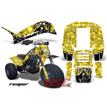 DX 225 Shaft 1983-1985 Yamaha Reaper Yellow Graphic Wrap Kit Three Wheeler