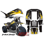 1983-1985 Yamaha Shaft DX 225 Graphic Wrap Kit Three Wheeler Tribal Flame Yellow