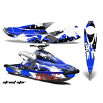 Wave Blaster Yamaha Street Star White and Blue Jet Ski Graphic Wrap Kit 1993-1996