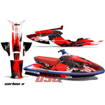 1994-1996 Yamaha Wave Raider Carbon X Red Jet Ski Vinyl Graphic Wrap Kit