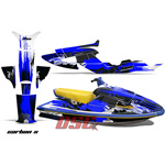 Yamaha Wave Raider Blue and Black Carbon X Jet Ski Graphic Wrap Kit 1994-1996 - DSC-6964654811-CXB
