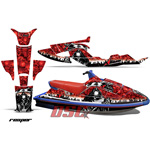 Wave Raider Yamaha Reaper Red Jet Ski Graphic Wrap Kit 1994-1996 - DSC-6964654811-RPR