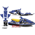 Yamaha Wave Raider Blue Reaper Jet Ski Graphic Wrap Kit 1994-1996