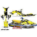 Street Star Yellow Jet Ski Vinyl Graphic Wrap Kit 1994-1996 Yamaha Wave Raider - DSC-6964654811-STY