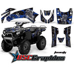 Kawasaki Brute Force 650I 4x4 2006-2011 ATV Blue Toxicity Graphic Sticker Kit