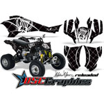 Can Am DS450 ATV White and Black Reloaded Vinyl Kit Fits 2008-2011