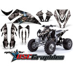 Kawasaki KFX450 ATV Black and Silver Mad Hatter Vinyl Sticker Kit Fits 2001-2008